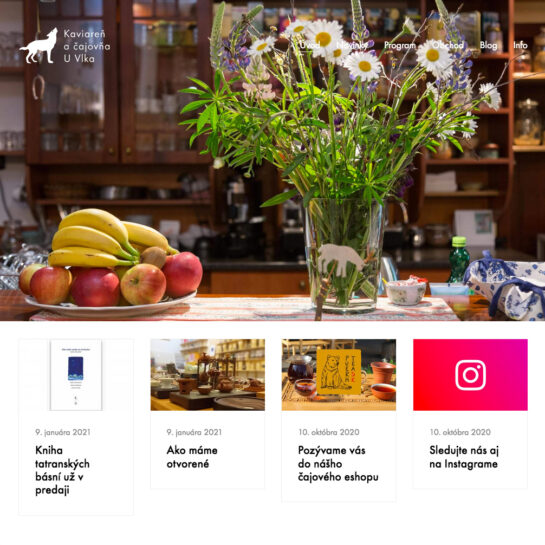 Kaviareň a čajovňa U Vlka web