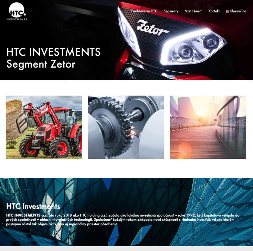 výroba WP webstránky HTC Investments