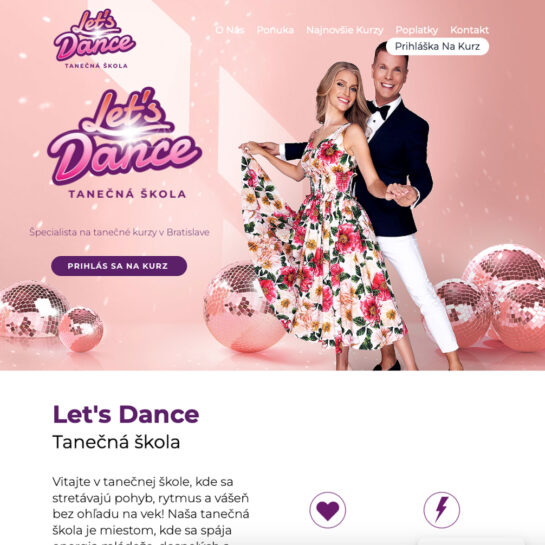 Výroba webu Tanecná škola Let's dance